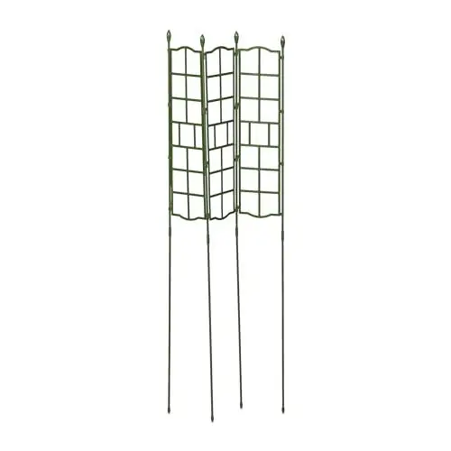 Produktbild: Relaxdays Rankgitter 3er Set, HxB: 124 x 14,5 cm, Rankhilfe Kletterpflanzen, freistehend, zum Stecken, Kunststoff, grün