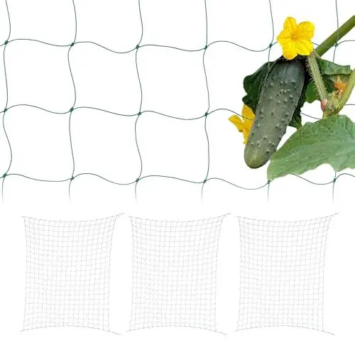 Produktbild: Relaxdays Ranknetz 4er Set, für Gewächshaus, 200x250 cm, Rankhilfe Gurken, Maschenweite 10 cm, Gewächshausnetz, PE, grün
