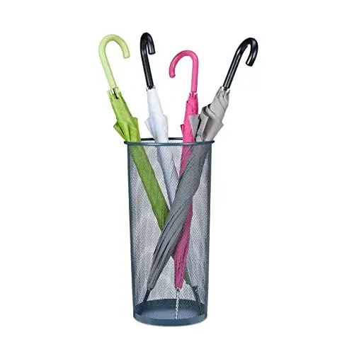 Produktbild: Relaxdays Regenschirmständer, Stahl, HxD: 50 x 26 cm, Schirmhalter für Gehstöcke & Regenschirme, Gitteroptik, anthrazit