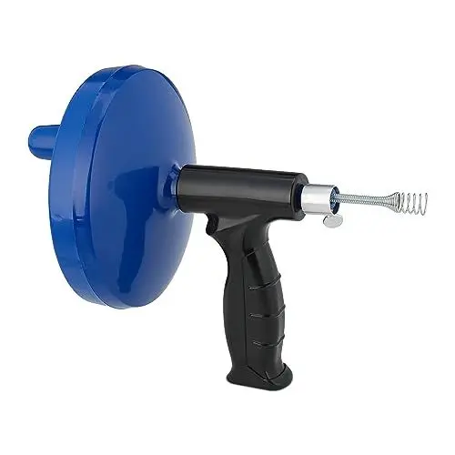 Produktbild: Relaxdays Rohrreinigungsspirale, 6 m, für Waschbecken, WC, Dusche, Badewanne, Abflussreiniger Spirale, blau/schwarz