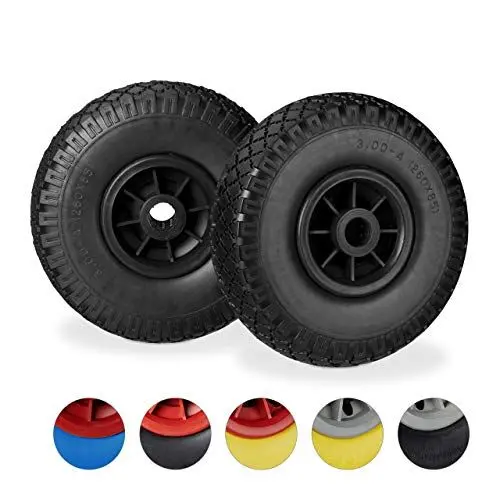 Produktbild: Relaxdays Sackkarrenrad 2er Set, pannensichere 3.00-4