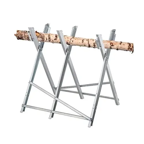 Produktbild: Relaxdays Sägebock, Holzsägearbeiten, klappbar, 150 kg, Sägegestell für Kettensägen, Stahl, HBT: 80 x 80 x 82 cm, Silber