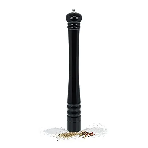 Produktbild: Relaxdays Salz-und Pfeffermühle, XXL Gewürzmühle, Holz, Keramikmahlwerk, manuell, HxD: 51,5 x 6 cm, klassisch, schwarz, Keramik