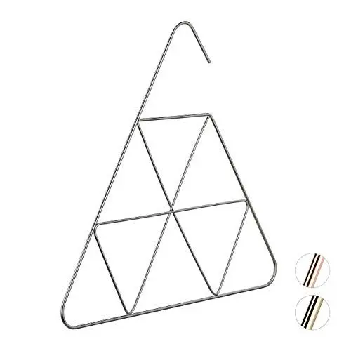 Produktbild: Relaxdays Schalbügel, edles Design, Bügel für Schal, Tuch, Accessoires, 3 mm dünn, platzsparend, Metall Bügel, silber