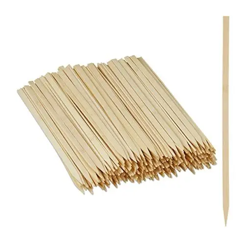 Produktbild: Relaxdays Schaschlikspieße, 250er Set, flache Grillspieße für Schaschlik, Fleisch & Gemüse, Bambus, 30 cm lang, natur, Hellbraun