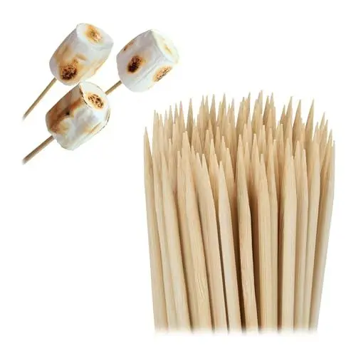 Produktbild: Relaxdays Schaschlikspieße, 500er Set, Bambus, 40 cm, Grillspieße Fleisch & Gemüse, Zuckerwatte Stäbe, Obstspieße, Natur