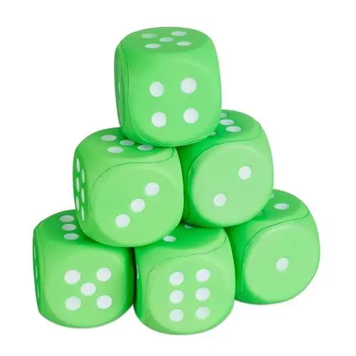 Produktbild: Relaxdays Schaumstoffwürfel im 6er Set, HxBxT: 7,5 x 7,5 x 7,5 cm, Kindergarten, Vorschule, Schule, Stoffwürfel, grün