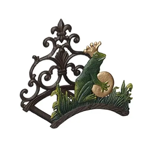 Produktbild: Relaxdays Schlauchhalter, Froschkönig, Gusseisen, antik, Aufhängung für Gartenschlauch, HxBxT: 23 x 24 x 15 cm, bunt