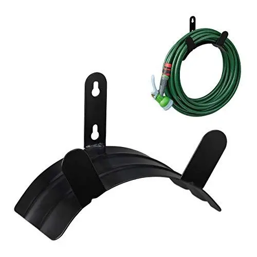 Produktbild: Relaxdays Schlauchhalter Wand, für 45 m 5/8'' Schlauch, Gartenschlauchhalterung, Metall Wasserschlauchhalter, schwarz