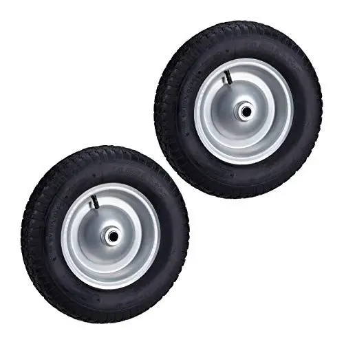 Produktbild: Relaxdays, Schwarze Schubkarre 200 kg, Ersatzrad, Schwarz