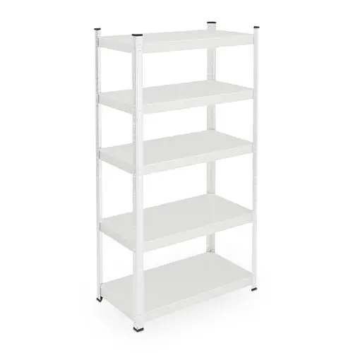 Produktbild: Relaxdays Schwerlastregal, HBT: 150 x 75 x 30 cm, 875 kg, Stahl, 5 Ebenen, Lagerregal, Keller, Garage, zum Stecken, weiß