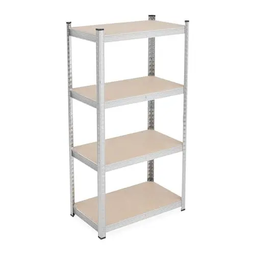 Produktbild: Relaxdays Schwerlastregal, HxBxT: 138x70x40 cm, 200 kg, verzinkter Stahl, Lagerregal Keller, Garage, zum Stecken, Silber