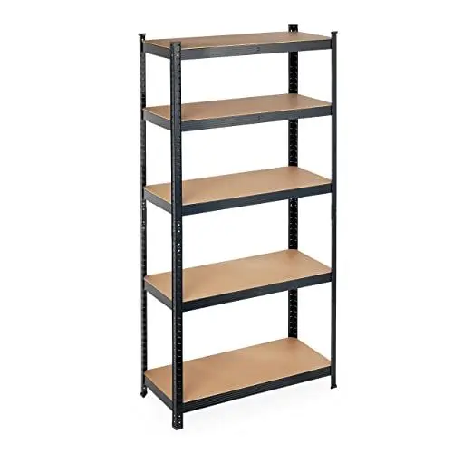 Produktbild: Relaxdays Schwerlastregal, Traglast 875 kg, 5 Ebenen, zum Stecken, Keller, Garage, Stahl, HBT: 180 x 90 x 40 cm, schwarz