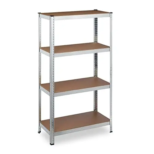 Produktbild: Relaxdays Schwerlastregal verzinkt, Traglast 280kg, 157x80x40 cm, 4 Böden, zum Stecken, Stahl, Lagerregal Keller, Silber