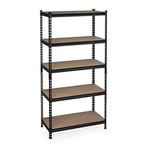 Produktbild: Relaxdays Schwerlastregal zum Stecken, HBT: 183x91x46 cm, Traglast: 1800 kg, 5 Ebenen, Keller & Garage, Stahl, schwarz