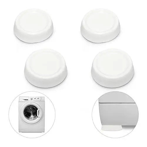 Produktbild: Relaxdays Schwingungsdämpfer für Waschmaschine und Trockner, 4er Set Vibrationsabsorber als Unterleger D: 6,5 cm, weiß