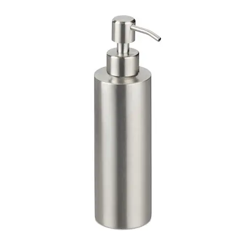 Produktbild: Relaxdays Seifenspender, 300 ml, Edelstahl, nachfüllbar, Seife, Duschgel, Badezimmer, Küche, Handseifenspender, Silber