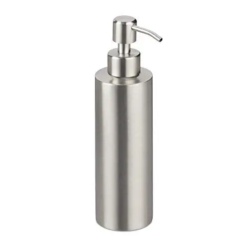 Produktbild: Relaxdays Seifenspender, nachfüllbar, Bad, WC, Küche, Pump Flüssigseifenspender, gebürsteter Edelstahl, 300 ml, Silber, 1 Stück