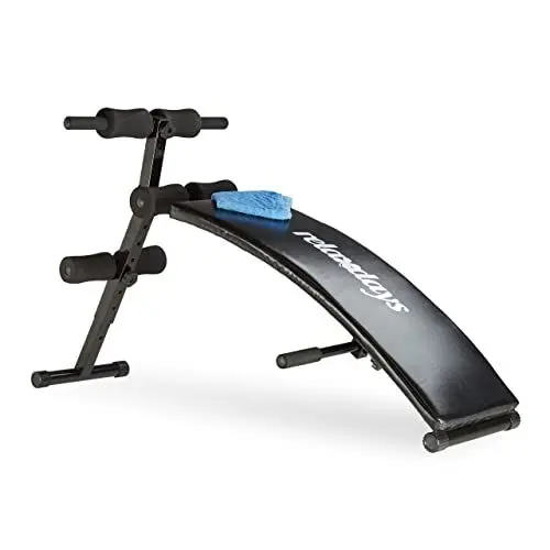Produktbild: Relaxdays Sit Up Bank Bauchtrainer, klappbar, 6-fach verstellbar, gepolstert, Rückentrainer, Trainingsbank, schwarz