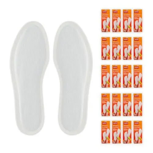 Produktbild: Relaxdays Sohlenwärmer, 20 Paar, Größe XL, Wärmeeinlagen für Schuhe, 8h warme Füße, luftaktiviert, selbstwärmend, weiß