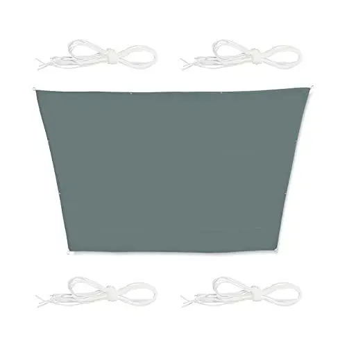 Produktbild: Relaxdays Sonnensegel Trapez, 3 x 5,5 x 4 x 4 m, wasserabweisend, UV-beständig, mit Spannseilen, Terrasse, Balkon, grau