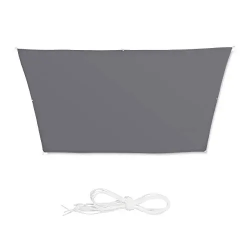 Produktbild: Relaxdays Sonnensegel Trapez, wasserabweisend, UV-beständig, Spannseile, Terrasse, Balkon, Pool, Maße 3x4x2x2 m, grau