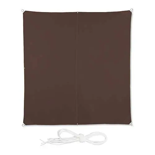Produktbild: Relaxdays Sonnensegel quadratisch, wasserabweisend, UV-Schutz, mit Spannseilen, Terrasse, Balkonsegel BxT 3 x 3 m, beige