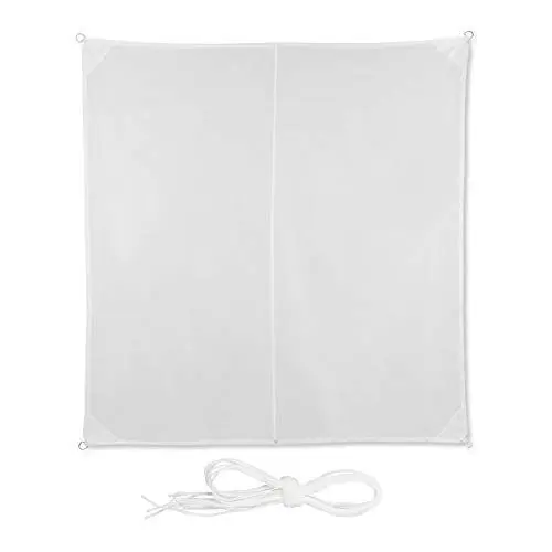 Produktbild: Relaxdays Sonnensegel quadratisch, wasserabweisend, UV-Schutz, mit Spannseilen, Terrasse, Balkonsegel BxT: 3 x 3 m, weiß