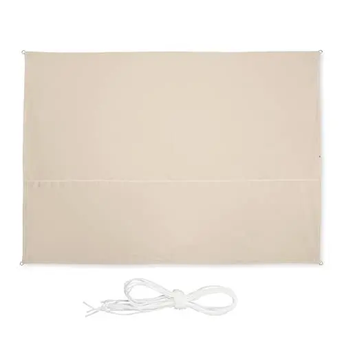 Produktbild: Relaxdays Sonnensegel rechteckig, 2,5 x 3,5 m, wasserabweisend, UV-beständig, mit Spannseilen, Terrasse, Balkon, beige