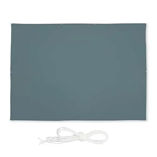 Produktbild: Relaxdays Sonnensegel rechteckig, 3,5 x 4,5 m, wasserabweisend, UV-beständig, mit Spannseilen, Terrasse, Balkon, grau