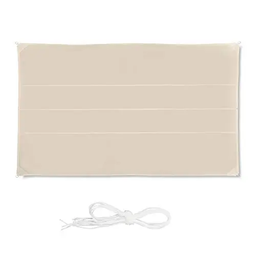 Produktbild: Relaxdays Sonnensegel rechteckig, wasserabweisend, UV-beständig, mit Spannseilen, Terrasse, Balkon, BxT: 4 x 6 m, beige