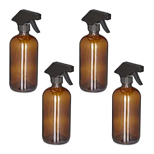 Produktbild: Relaxdays Sprühflasche Glas, 1 Stück, Braun, Schwarz