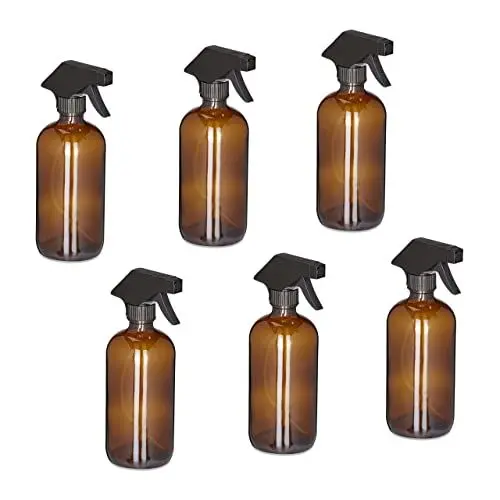 Produktbild: Relaxdays Sprühflasche Glas, 21 x 9.5 x 7.5 cm, Braun, Schwarz