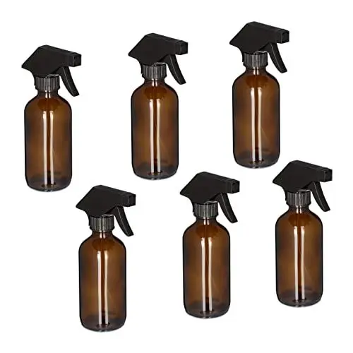 Produktbild: Relaxdays Sprühflasche Glas, braun, 6er Pack