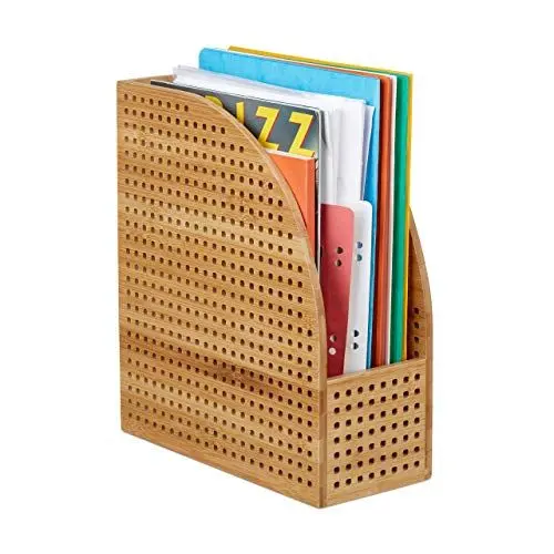 Produktbild: Relaxdays Stehsammler XL Bambus, A4, extrabreit, Papieraufbewahrung, Zeitschriftensammler,HBT 30,5 x 26,5 x 12 cm, natur, Standard