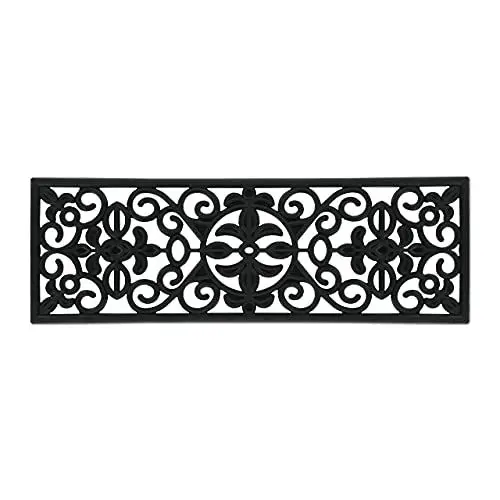 Produktbild: Relaxdays Stufenmatte Gummi, rechteckig, Antirutschmatte Treppenstufen, 75x25 cm, Treppenauflage außen & innen, schwarz