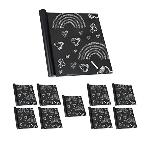 Produktbild: Relaxdays Tafelfolie selbstklebend, Tür, Kühlschrank & Wand, beschreibbar & abwischbar, 200x45 cm, Kreidefolie, schwarz, 1 Stück