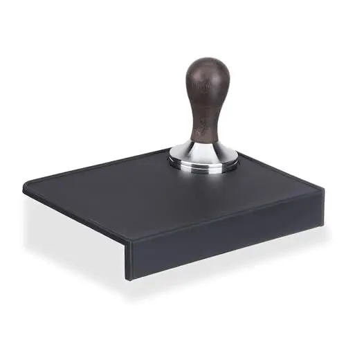 Produktbild: Relaxdays Tampermatte, Silikon, für Kaffee- u. Espressomaschinen, Kantenschutz, 20,5 x 14,5 cm, Siebträgermatte, schwarz