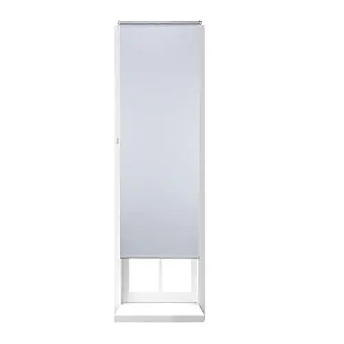 Produktbild: Relaxdays Thermo Verdunklungsrollo, Hitzeschutz, Fenster Seitenzugrollo, Klemmfix ohne bohren, 70x210, Stoff 66 cm, weiß