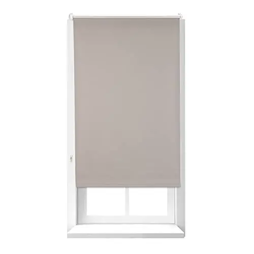 Produktbild: Relaxdays Thermorollo, blickdicht, Verdunkelungsrollo, Thermobeschichtung, Gesamt: 60x160 cm, Stoffbreite 56 cm, braun