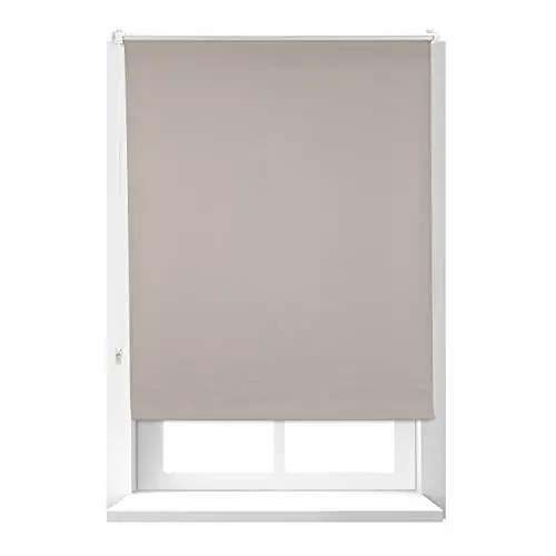 Produktbild: Relaxdays Thermorollo, blickdicht, Verdunkelungsrollo, Thermobeschichtung, Gesamt: 90x160 cm, Stoffbreite 86 cm, braun