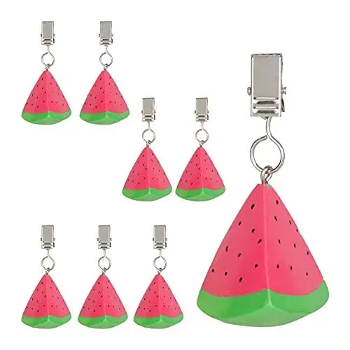 Produktbild: Relaxdays Tischdeckenbeschwerer Melone, 8er Set, Polyresin, Tischtuchbeschwerer draußen & drinnen, Tischgewichte, pink