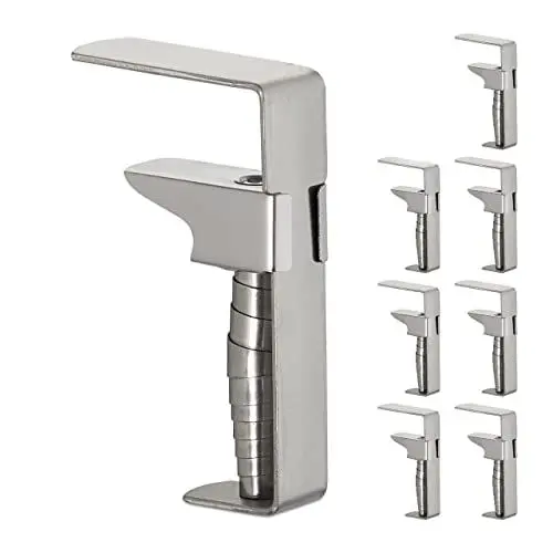 Produktbild: Relaxdays Tischdeckenklammern, 8er Set, verstellbare Tischklammern für Dicke Tische, Edelstahl, bis 4 cm Stärke, Silber