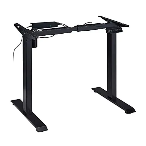 Produktbild: Relaxdays Tischgestell höhenverstellbar elektrisch, 71-121cm, Motortisch mit Speicherfunktion, Stehschreibtisch, schwarz, Aluminium, 71-121 cm