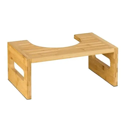 Produktbild: Relaxdays Toilettenhocker, Stuhlgang Unterstützung, WC Hocker für Erwachsene, Bambus, HxBxT: 18,5 x 43,5 x 28 cm, Natur