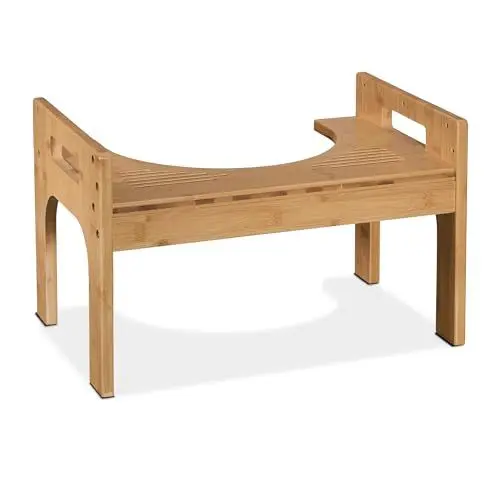 Produktbild: Relaxdays Toilettenhocker, Stuhlgang Unterstützung, WC Hocker für Erwachsene, Bambus, HxBxT 28,5 x 45,5 x 28,5 cm, natur