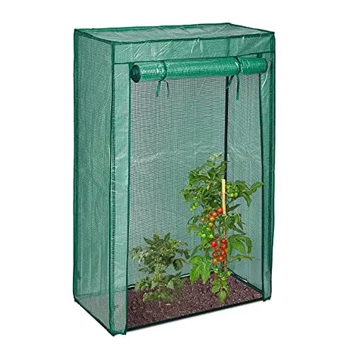 Produktbild: Relaxdays Tomatengewächshaus, Garten & Balkon, Foliengewächshaus Tomaten, HBT: 150x100x50 cm, Stahl & PE-Folie, grün