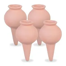 Produktbild: Relaxdays Tonkegel 4er Set, Wasserspender für Zimmerpflanzen & Balkonkästen, automatisches Gießen, Gießkegel, terrakotta