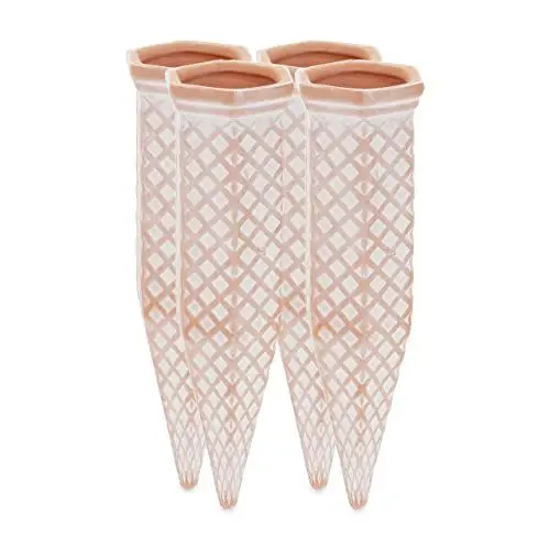Produktbild: Relaxdays Tonkegel Bewässerung, 4er Set, Gießkegel für 1,5 l PET-Flaschen, Zimmerpflanzen & Balkonkästen, terrakotta