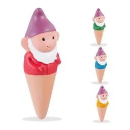 Produktbild: Relaxdays Tonkegel Bewässerung, 4er Set, je 100 ml, Zwerg-Design, Gießhilfe, Zimmerpflanzen & Balkonkästen, Mehrfarbig